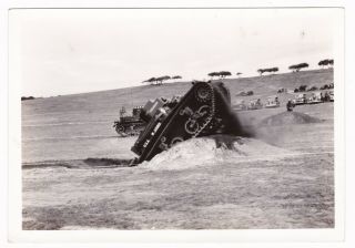 Vintage Wwii Photo Us Light Tank Obstacle Training Fort Ord Ca 1941 5x3.  5 In
