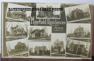 Hayfield Minnesota Mn Multi - View Real Photo Postcard Residence Home Houses 1914