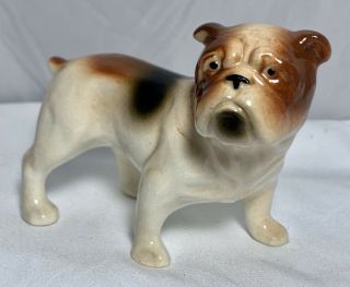 Vintage Hand Painted English Bulldog Dog Figure Statue Figurine Ceramic Art Fig