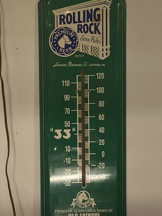 Vintage Rolling Rock Advertising Thermometer 2