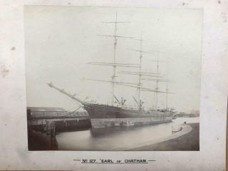 1880s/90s Photo Earl Of Chatham 4 Masted Steel Barque Sailing Ship
