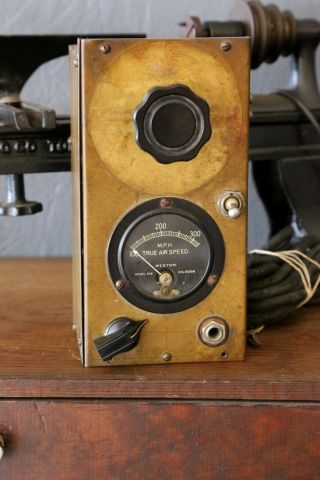 Vintage Antique Weston True Air Speed Electric Meter Industrial Brass Gauge Knob