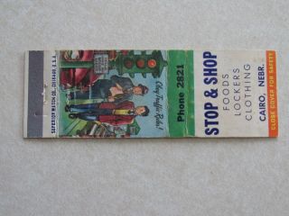 G343 Vintage Matchbook Cover Stop & Shop Cairo Nebraska Ne Neb