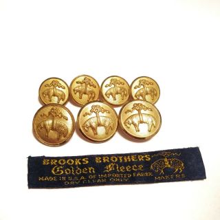 Brooks Brothers Golden Fleece Blazer Jacket Replacement Buttons Gold Brass 7 Euc
