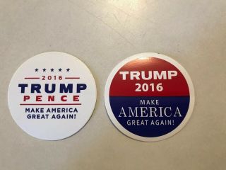 Trump 2016 Official Political Sticker Make America Great Again Round Set Of Two