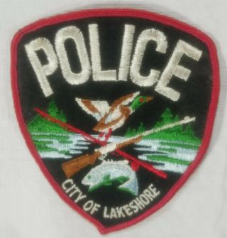 City Of Lakeshore Minnesota Police Department Patch Vintage