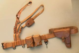 Communist Yugoslavia Army Jna Soldier Leather Belt,  Holster,  Pouches,  Hanger