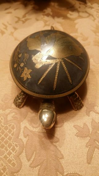 Vintage Boj Eibar Brass Turtle Hotel Desk Wind Up Bell Matador