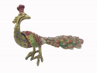 Pewter - Material - Peacock - Crishtal - Stone - Work - Peacock - Showpieces Home Decor Item
