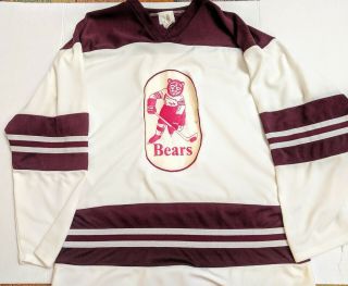 Rare Vintage Hershey Bears Hockey Ahl Jersey White Maroon Men 