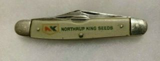 Vintage Kutmaster Advertising Pocket Knife Northrup King Seeds 3 Blades 1 Punch