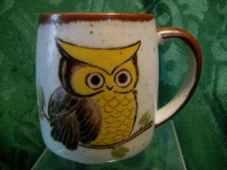 Owl Collectible Vintage Mug Coffee Cup Ceramic 1960s 1970s Bird 3.  75 "