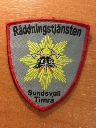 Sweden Patch Sundsvall Timra Fire Fireman Firefighter -