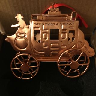Wells Fargo Stage Coach Christmas Ornament 2016 - Copper Metal