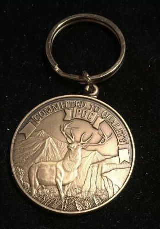 John Deere Pdc Milan Il 1995 Parts Expo St Louis Stag Buck Deer & Arch Key Chain