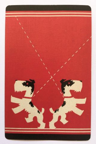 Vintage Swap/playing Card - 2 Little Dogs On Leads