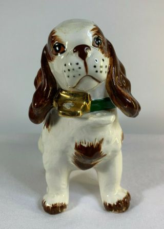 Vintage Staffordshire Spaniel Dog Porcelain Money Box