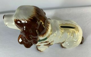 Vintage Staffordshire Spaniel Dog Porcelain Money Box 3