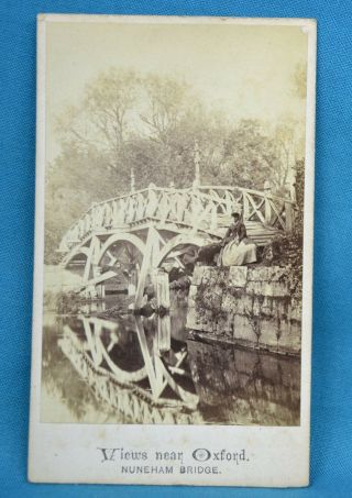1860/70s Cdv Carte De Visite Photo Nuneham Bridge Oxford By Wheeler & Day