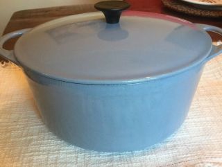 Cousances France Le Creuset No.  24 Blue Cast Iron Dutch Oven Covered Pot Guc