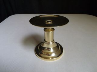 Baldwin Solid Polished Brass 4 " Candlestick Column Pillar Candle Holder Vintage