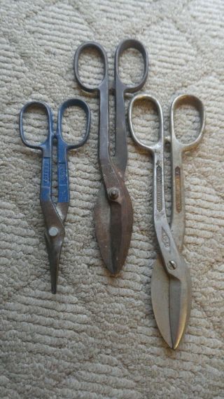 3 Tin Snip Diamalloy Ds - 12 & Pexto Stainless Shear 13 " Long 3 " Blade,  1 More Us