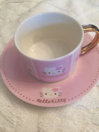 Sanrio Hello Kitty 2006 Collectors Series Pink Plate Cup Saucer