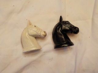 Two Vintage Cast Metal Horse Heads