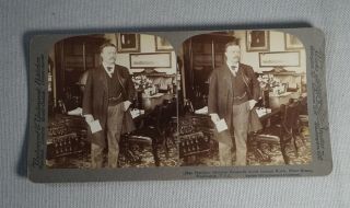 1902 Stereoview Card - President Theodore Roosevelt In White House