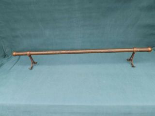 Vintage Brass 54 " Bar Foot Rest Rail & Mounting Brackets And End Caps