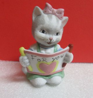 Bronson For You Drawing Cat Kitty Kitten Porcelain Figurine Last One