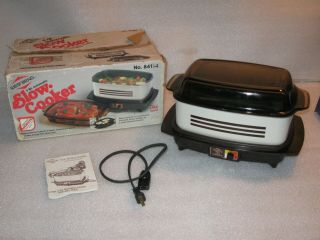 Vintage West Bend Slow Slo Cooker 4 Quart W/ Glass Lid 84114 And Box