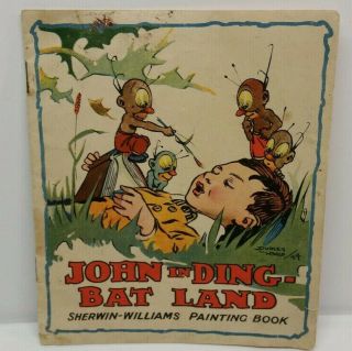 Vtg John In Ding - Bat Land Sherwin - Williams Paint Book Collectible Paper Ephemera