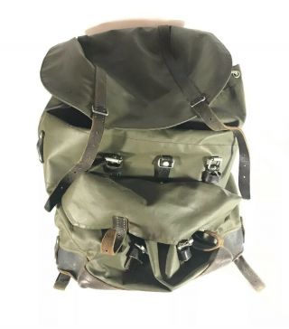 Vintage 1983 Swiss Army Military Waterproof Backpack Rucksack Rubberized Olive