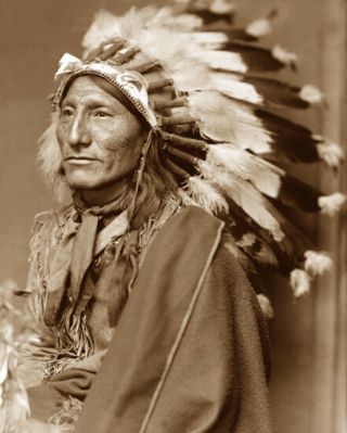 Whirling Horse 1898 Sioux Native American Sepia Photo