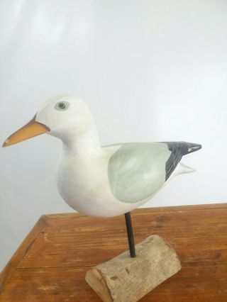 Vintage,  Hand Carved,  Wooden Seagull