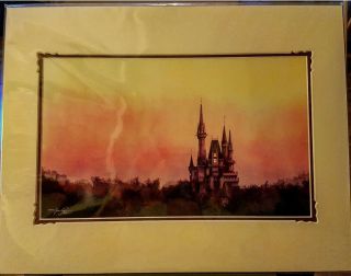 Disney Signed Kevin John Print Cinderella Castle Sunset.  Packaging 2