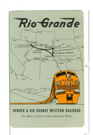 Single Vintage Railroad Playing Card " Denver Rio Grande Western Rr " Drgw 8