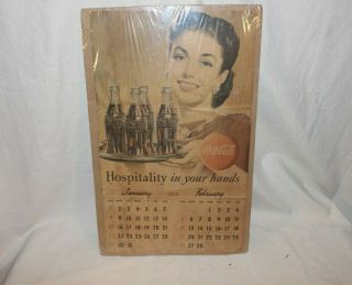 Vintage 1950 Coca Cola Calendar Paper Advertising Sign