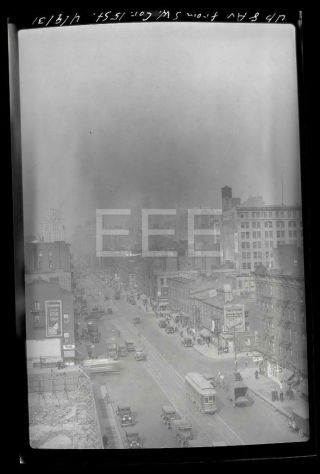 1931 Trolley 8th Ave 15th St Manhattan Nyc York City Old Photo Negative 701b