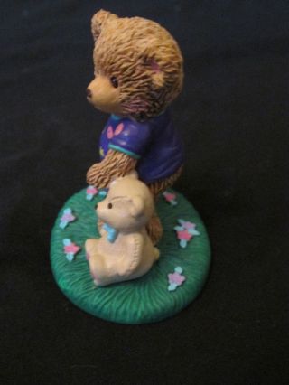Russ Berrie Moments of Happiness A Friend to Lean On Teddy Bear Figurine 3