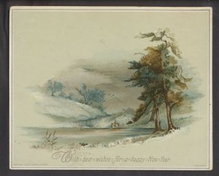 C11113 Victorian Tuck Year Card: Winter Scene