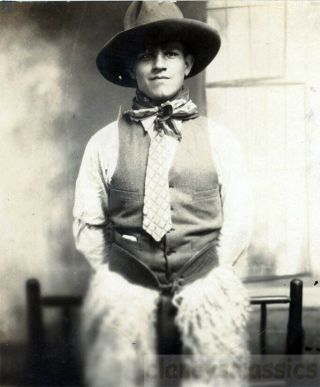 1913 Cowboy Chaps Indian Guns Bend Oregon Group Sheriff Rppc