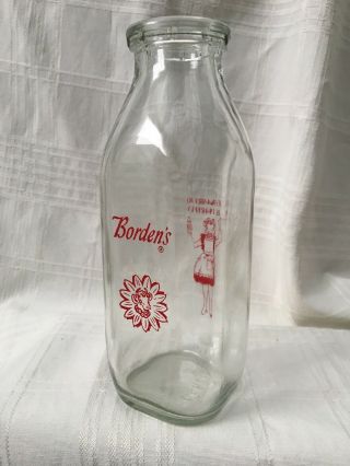 Vintage Pint Milk Bottle Borden 