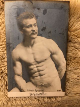 Rppc Eugen Sandow Early 1900s Famous Wrestler Strongman Bodybuilder Gay