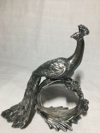 Reed & Barton Peacock Silverplate Figural 1824 Napkin Ring