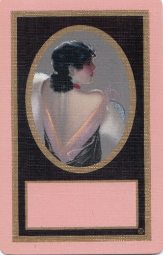 1 Swap Playing Card Stunning Art Deco Lady American Artist -