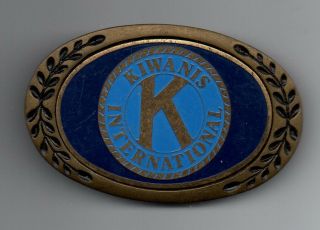 Kiwanis International/heritage Buckle /usa/solid Brass/preowned