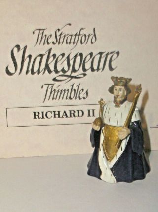 A Pewter Animated William Shakespeare Hand Painted Thimble - - Richard Ii - - C.  W.  C