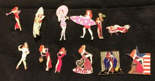 Assorted Disney Jessica Rabbit Pins (set Of 12) Includes Limited Editions